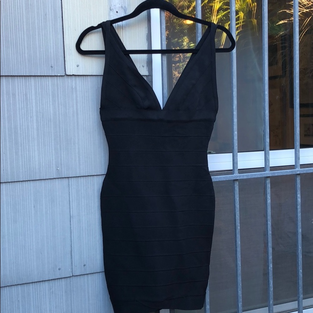 Herve Leger black bandage dress sz S